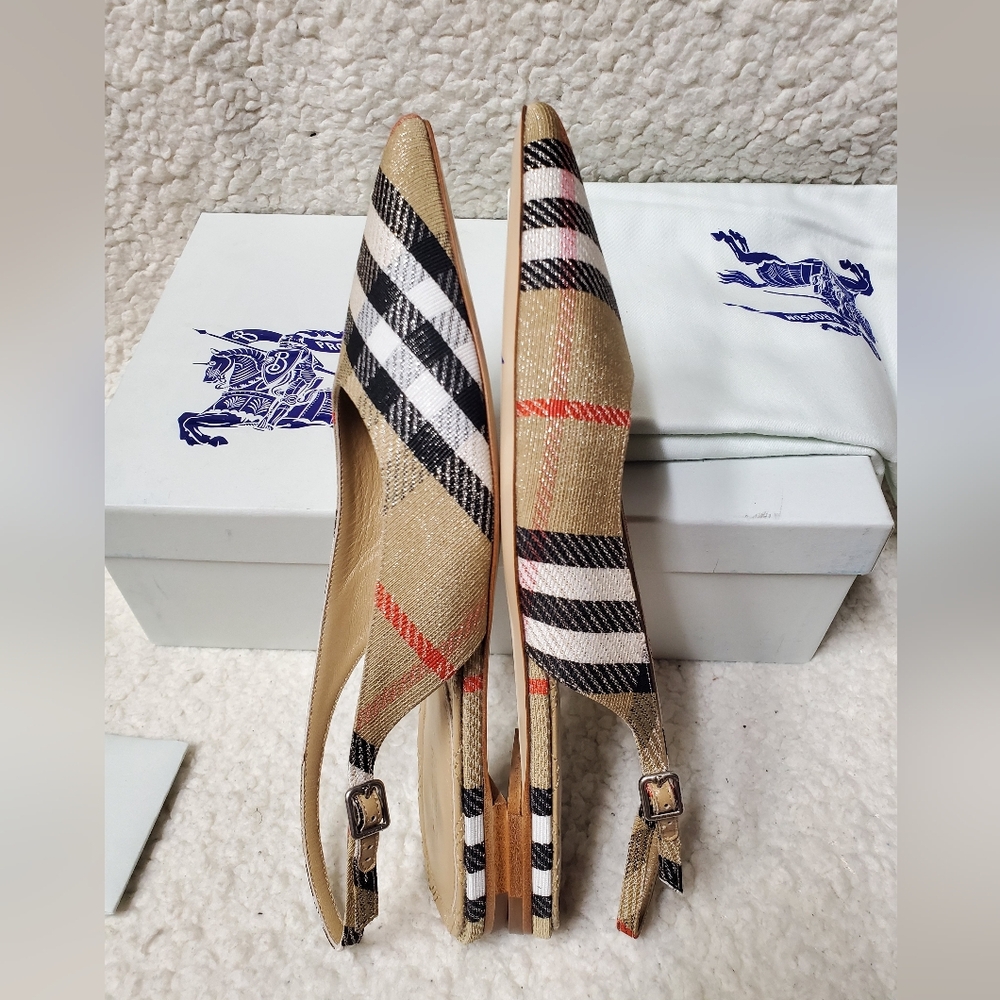 Burberry Birdie Check Slingback Flats - Picture 5 of 11